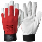 Pig Grain Leather with Cotton Back & Velcro Closure, Unlined Assembly Gloves