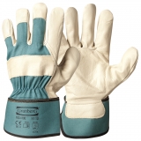 A Grade Cow Grain Leather with Rubberised Cuff, Palm Lined Work Gloves
